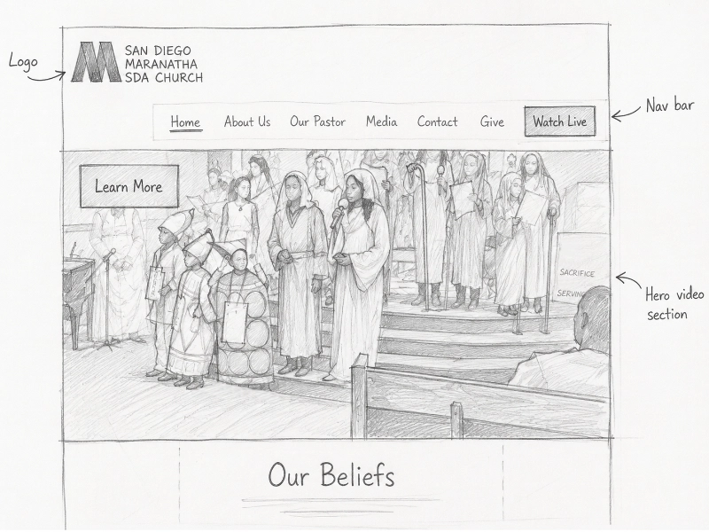 SDA Church website ideation