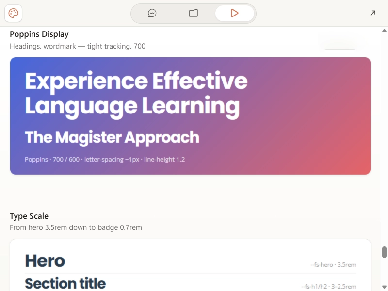 Magister type scale, motion, and shadow system